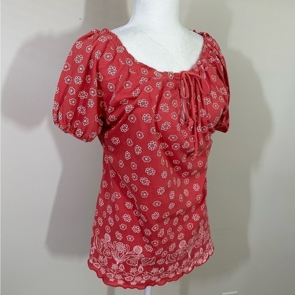 Susan Lawrence sz med top boho style in a Cotten blend. The color is a salmon - Picture 12 of 15